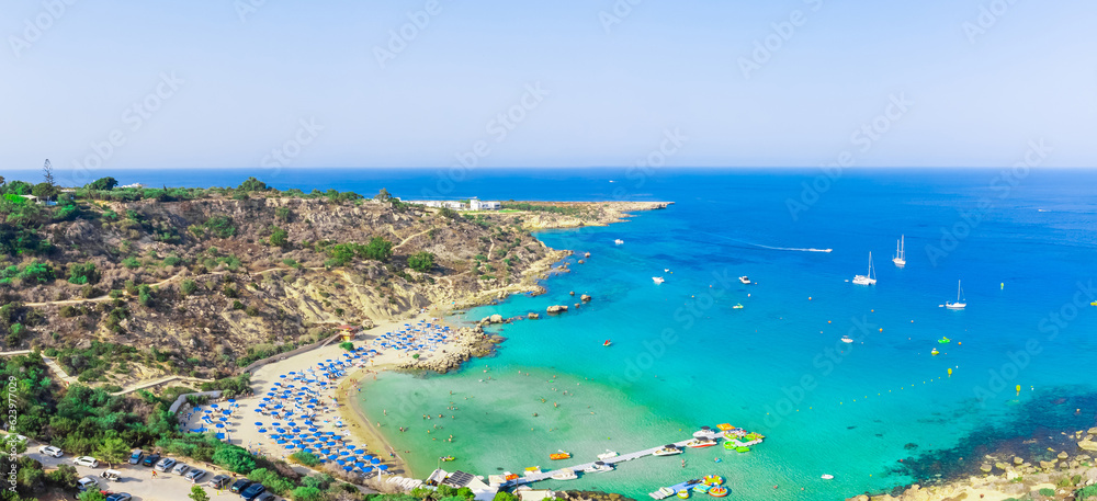 Konnos beach, Ayia Napa, Cyprus, Europe. Beautiful beach, sea in Cyprus