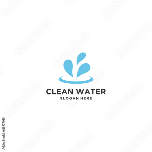 simple water logo tempate vector in white background