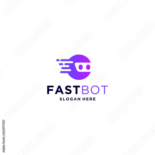 fast bot logo template in white background