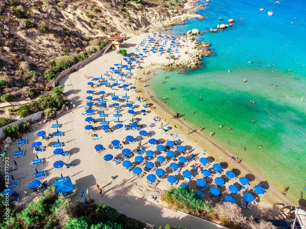 Konnos beach, Ayia Napa, Cyprus, Europe. Beautiful beach, sea in Cyprus