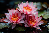 Water Lily Flower On A Lake With Morning Dew Created With The Help Of Artificial Intelligence