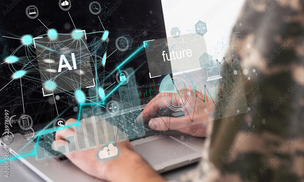 Multi exposure of man's hand holding and using a digital device and data theme drawing. Innovation concept.