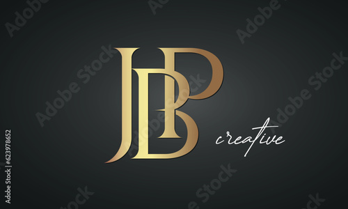 luxury letters JBP golden logo icon premium monogram, creative royal logo design	 photo