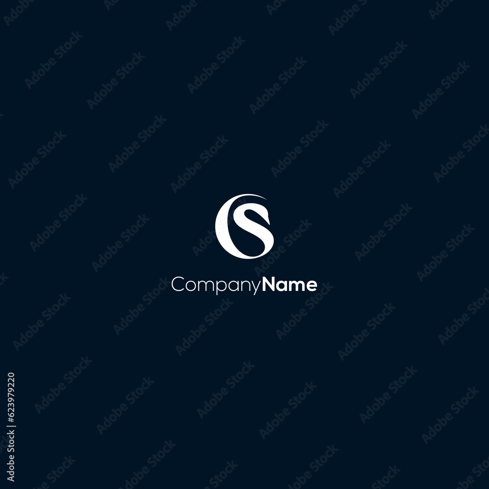 letter C and S swan logo vector letter C and S swan logo vector