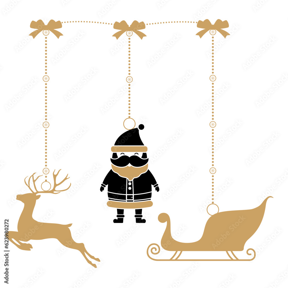 Obraz premium Gold Hanging Christmas Decoration Icon