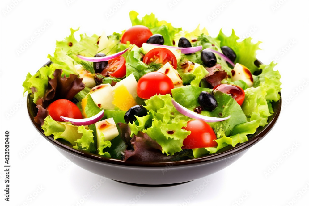 lunch lettuce vegetarian vegetable green salad healthy food fresh tomato. Generative AI.