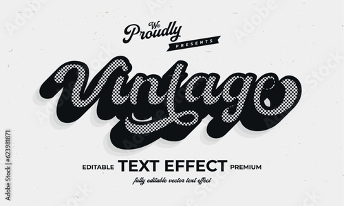 vintage retro editable text effect alphabet font typography typeface