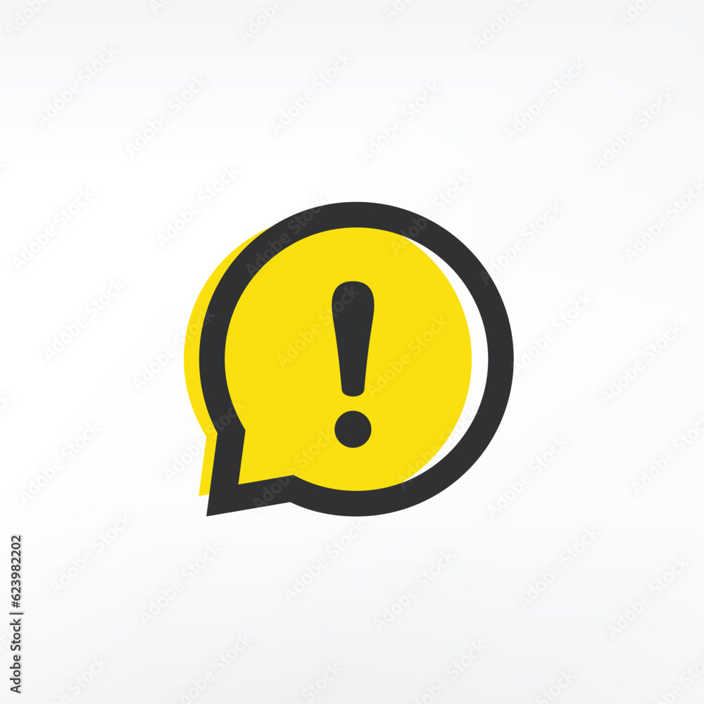 Danger warning attention sign in a speech bubble Danger warning attention sign in a speech bubble