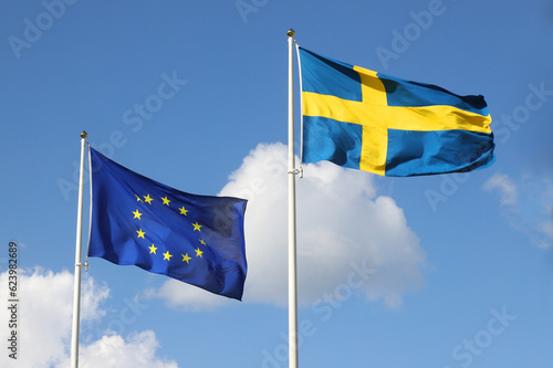 EU and Swedish flags