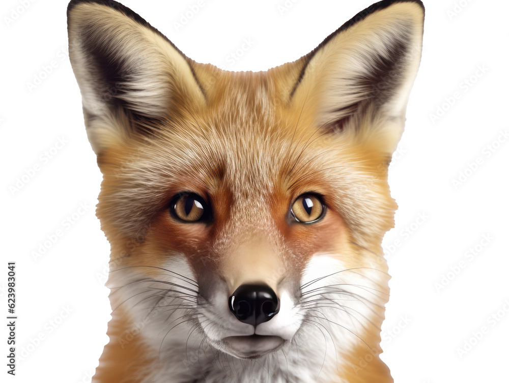 red fox isolated on white Generative AI red fox isolated on white Generative AI
