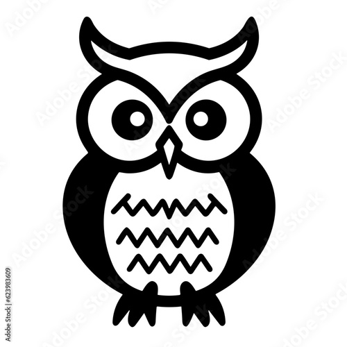 black owl icon vector 