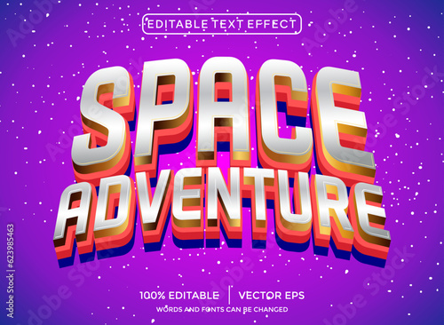 Space adventure 3D editable text effect