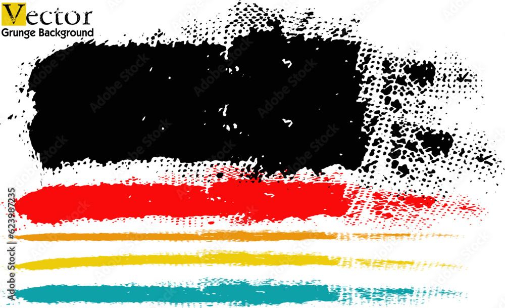 Fototapeta premium colorful Grunge Paint stripe - Vector brush Stroke, Hand Drawn Grunge Brush vector, Set of Hand Drawn Grunge Brush Smears, colorful brush strokes collection. colorful paint spots vector for design