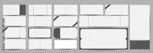 Set an empty ticket template. Concert Tickets, Lottery Coupon Vector Coupon Stock Vector