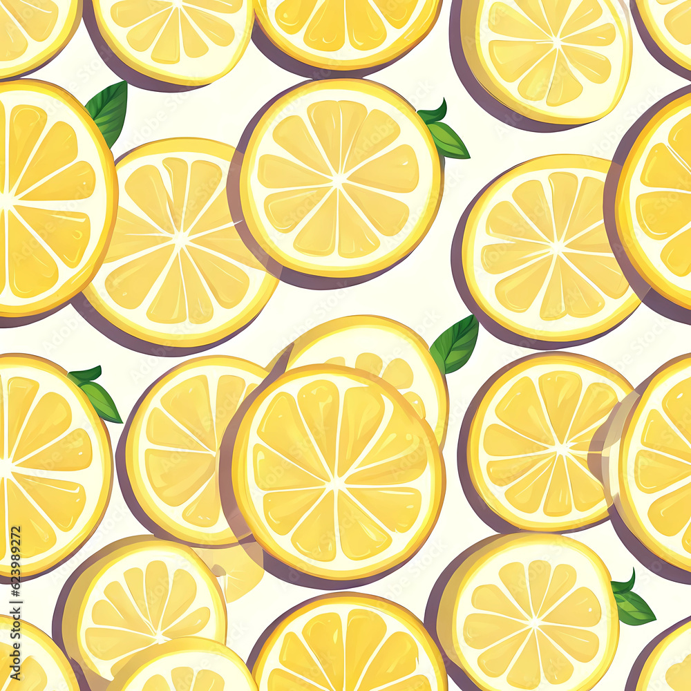 Seamless citrus patterns. Generative AI.