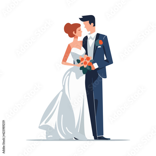 bride and groom on day