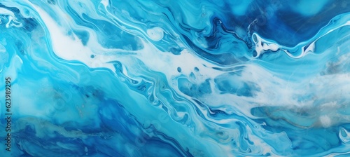 Abstract liquid ocean blue marble texture background. Generative AI technology. © Hero Design