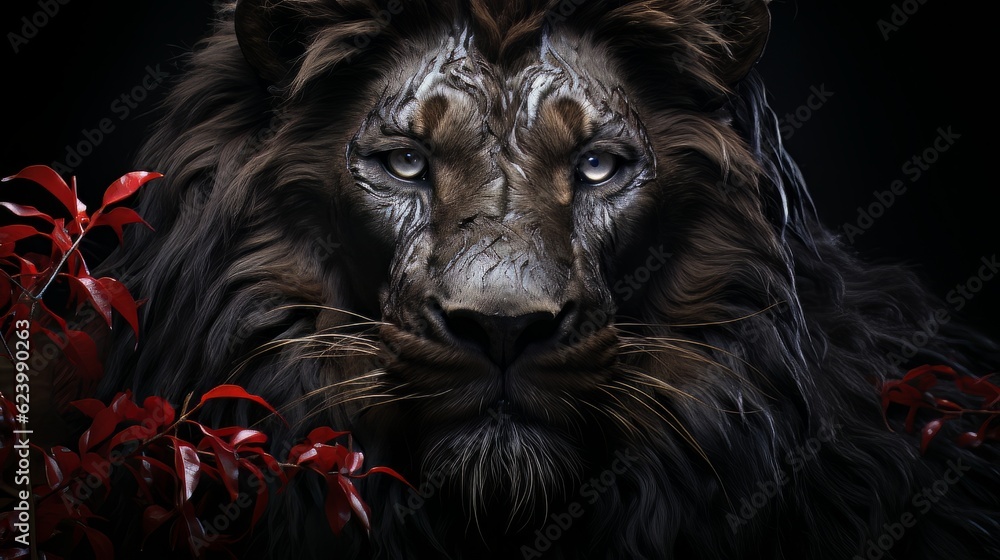Cinematic image realistic epic lion king made with generative AI Cinematic image realistic epic lion king made with generative AI