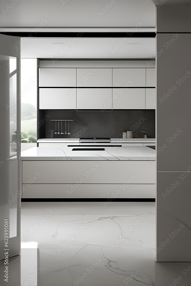Modern kitchen. AI generated illustration Modern kitchen. AI generated illustration