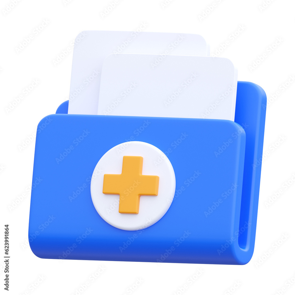 Fototapeta premium Medical Folder 3d icon illustration
