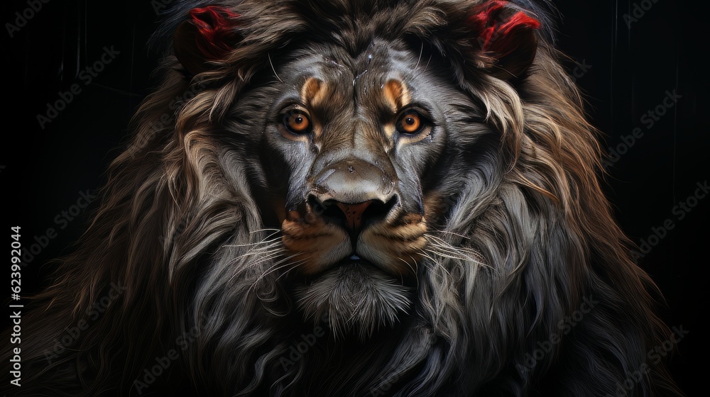 Cinematic image realistic epic lion king made with generative AI Cinematic image realistic epic lion king made with generative AI