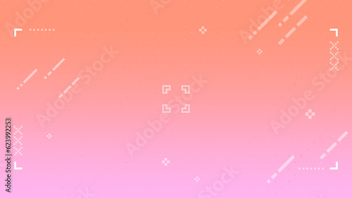 фотографія ドット絵のかわいい配信画面　背景装飾イラスト　フレーム　ピクセル　夕焼けイメージ