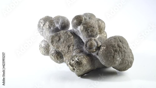 Real silver and golden Metal Mineral from Metal rich Sediments isolated on white Background