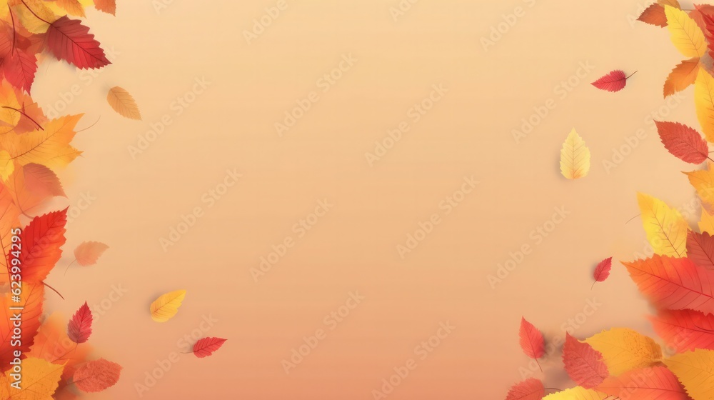 Autumn maple red, orange, yellow, brown foliage frame, Generative AI Autumn maple red, orange, yellow, brown foliage frame, Generative AI