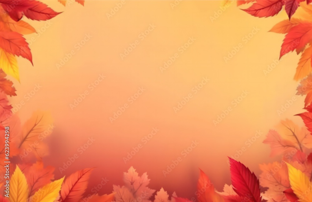 Autumn maple red, orange, yellow, brown foliage frame, Generative AI Autumn maple red, orange, yellow, brown foliage frame, Generative AI