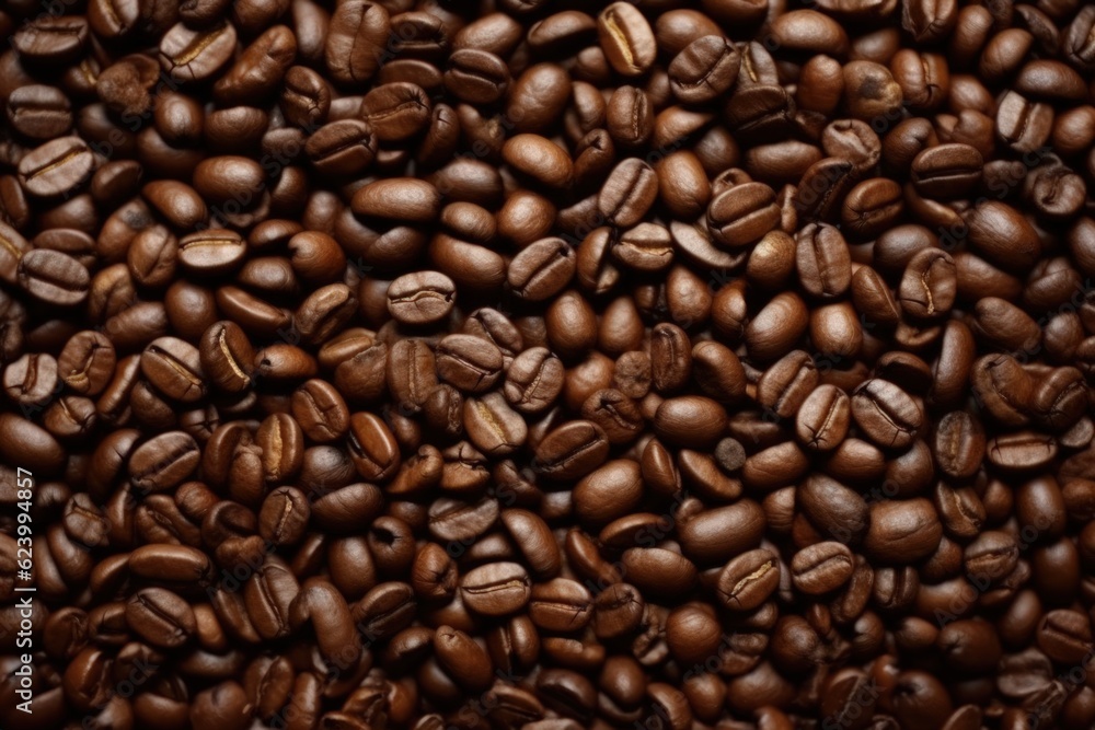 Fototapeta premium Roasted coffee beans background, Generative AI