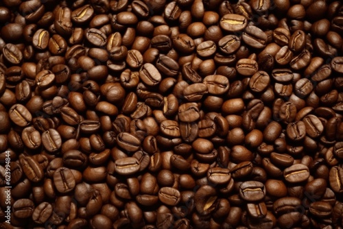 Roasted coffee beans background  Generative AI