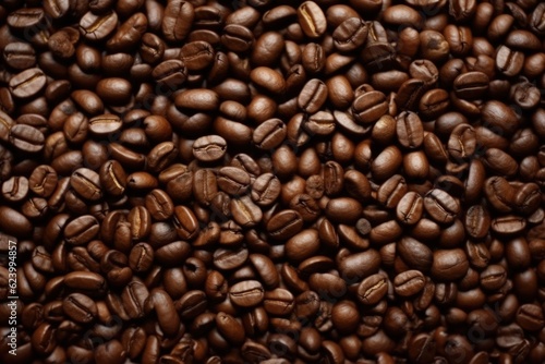 Roasted coffee beans background  Generative AI