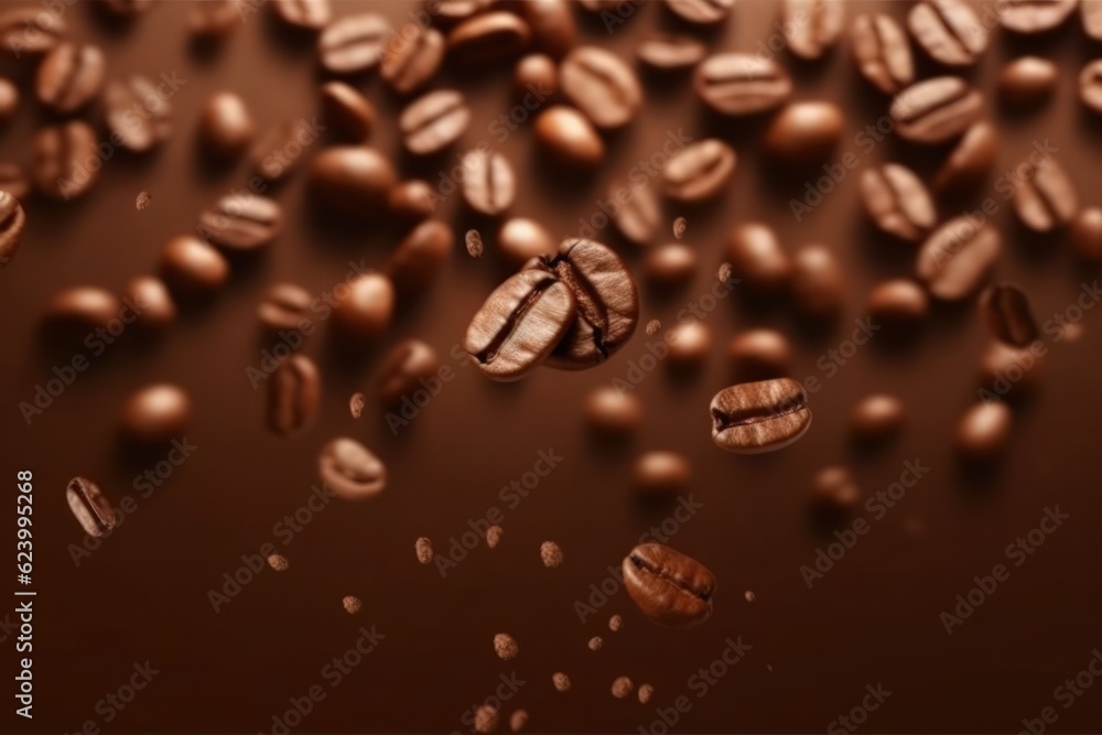 Coffee beans falling down, Generative AI Coffee beans falling down, Generative AI