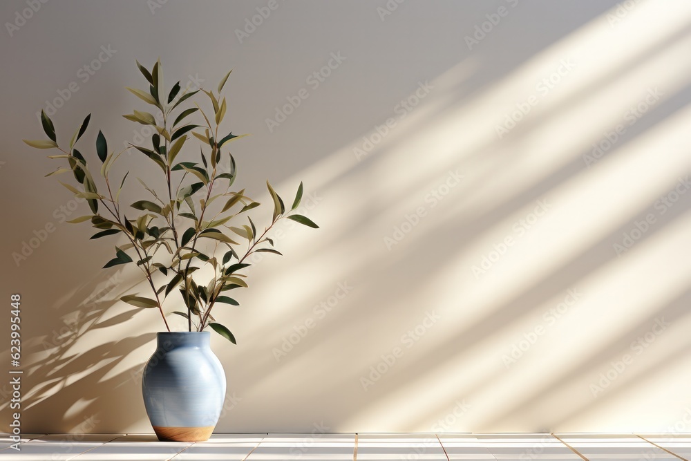 Potted indoor plant on white table. Decorative tree, Generative AI Potted indoor plant on white table. Decorative tree, Generative AI