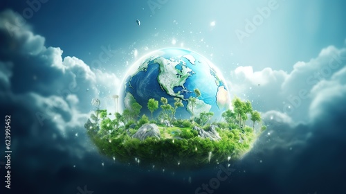 The theme of World Ozone Day is to protect the earth and protect the environment,AI generated. © 娜 赵