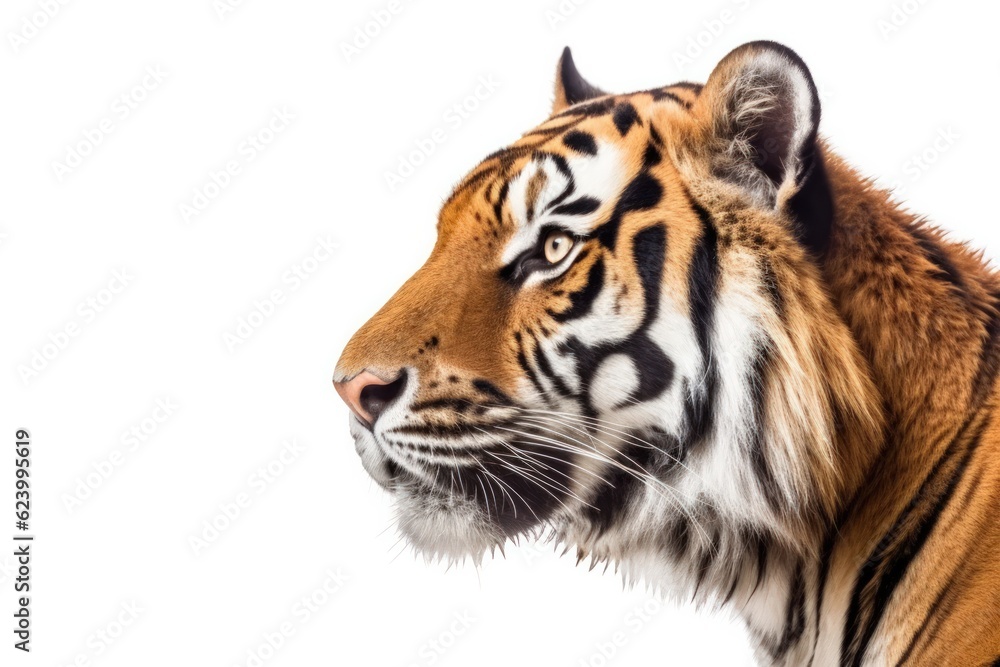 Fototapeta premium Tiger isolated on white background, Generative AI