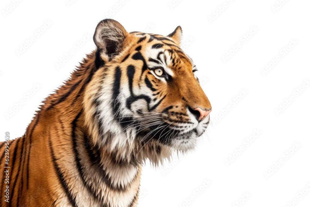 Fototapeta premium Tiger isolated on white background, Generative AI