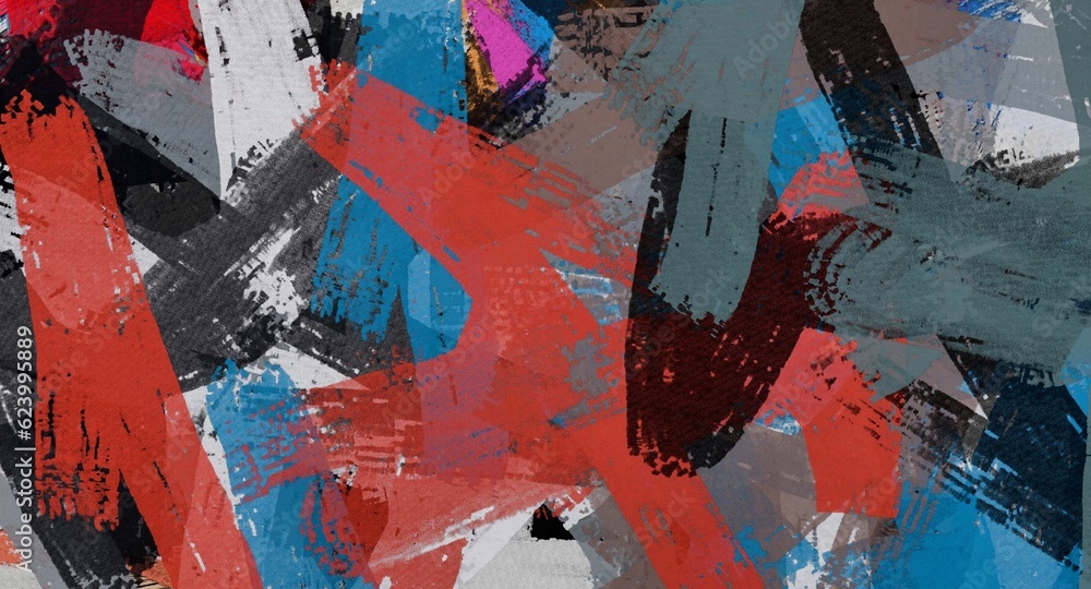 Abstract Grunge Background Graphic Watercolor Stylization on Textured Canvas of Chaetic Strokes of Paint Spots