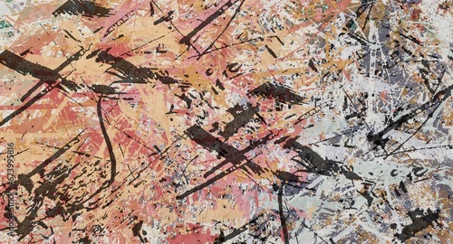 Obraz na płótnie Abstract Grunge Background Graphic Watercolor Stylization on Textured Canvas of Chaetic Strokes of Paint Spots w salonie