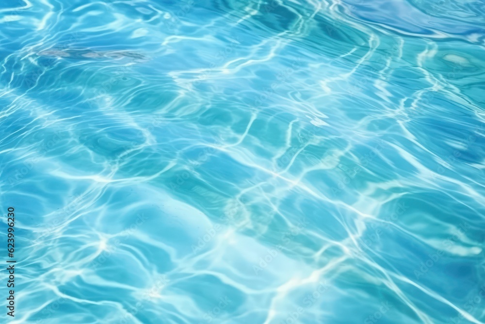 Surface of water blue swimming pool background, Generative AI