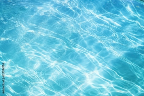Surface of water blue swimming pool background, Generative AI © tonstock