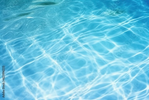 Surface of water blue swimming pool background, Generative AI