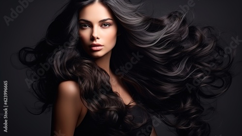 Beautiful model with hair treatments, maintenance, and spa treatments. Hairstyle that is smooth © WS Studio 1985