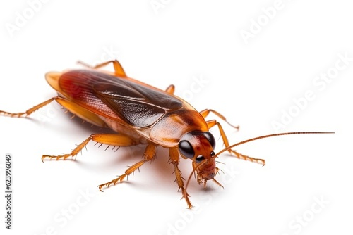 A cockroach isolated on white background. Cockroach. Generative Ai © tong2530
