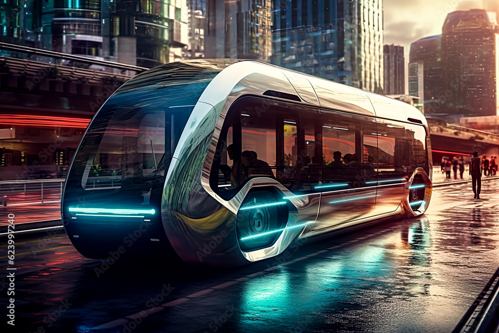 vehicle transport tech of the future in the city