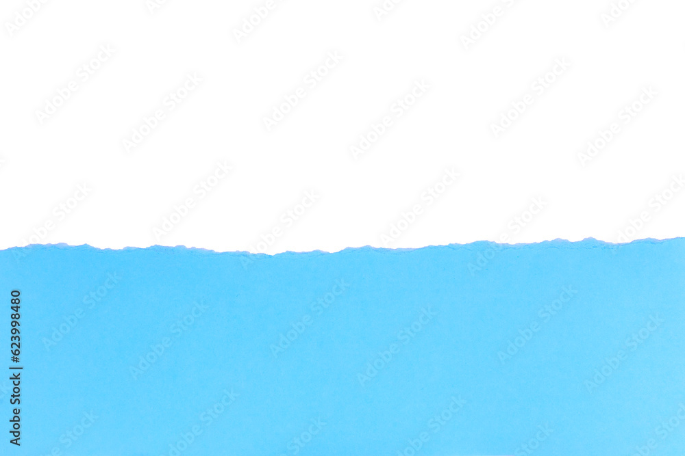 blue paper torn in half page isolated on white background blue paper torn in half page isolated on white background