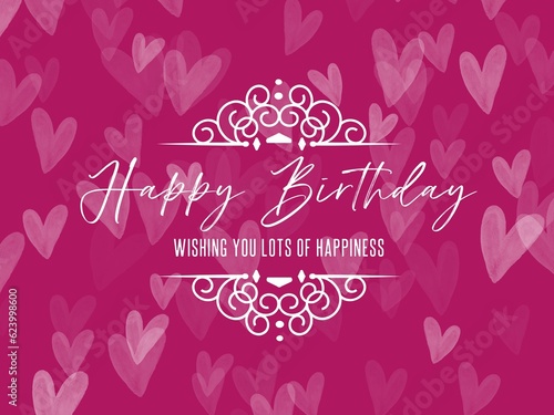 Happy Birthday to you typographic poster for celebration, invitation etc. Calligraphic poster, happy birthday logo