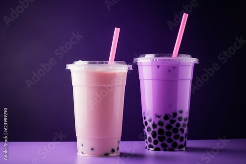 Bubble tea violet. Generate Ai