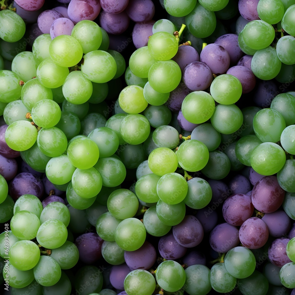 Grapes seamless background, top-down view, professional color grading. Soft shadows, clean sharp focus, high-end retouching. Food magazine photography, 