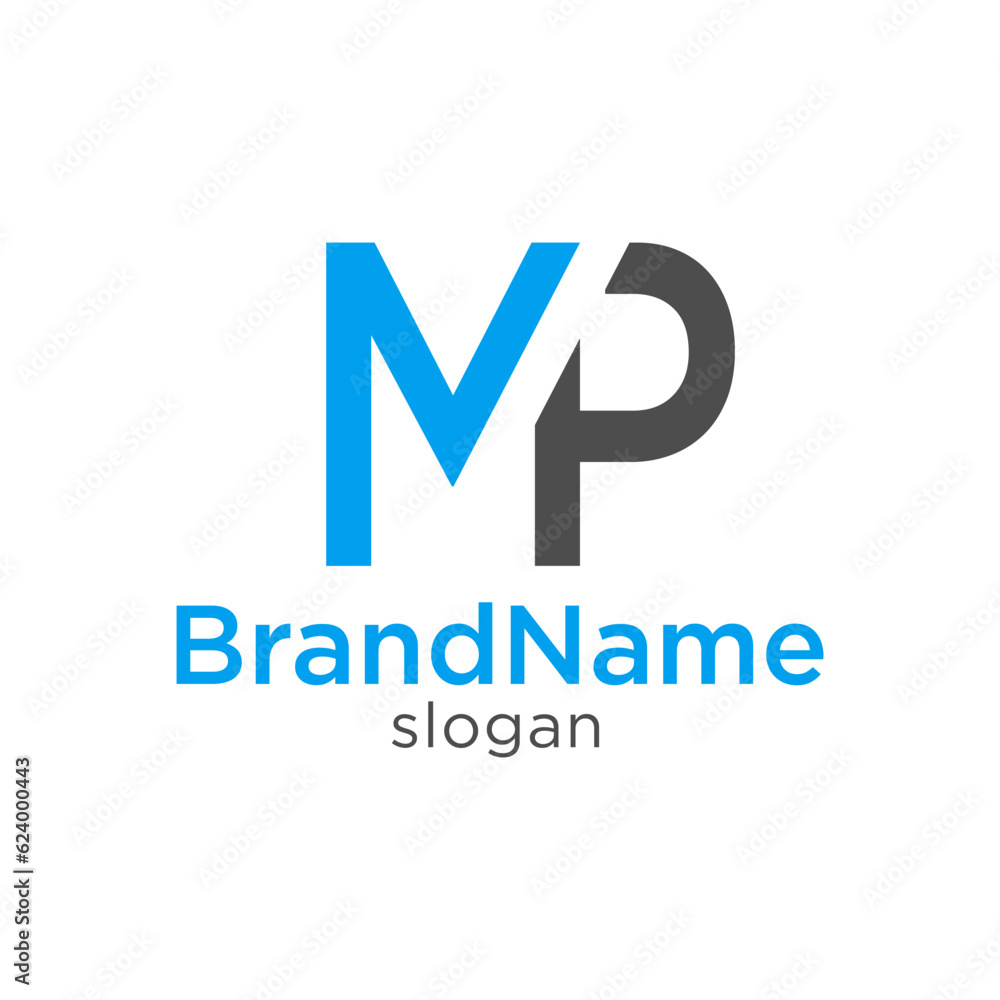 Letter MP Cut logo business element vector 